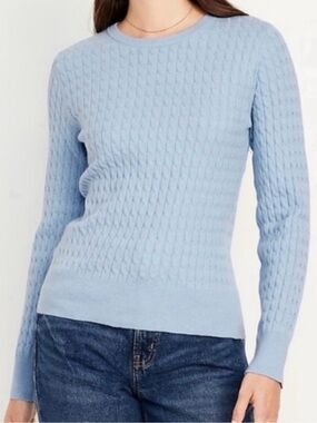 Old Navy Light Blue Cable Crewneck Sweater